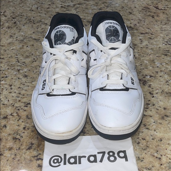 New Balance 550 White and Black Sneakers